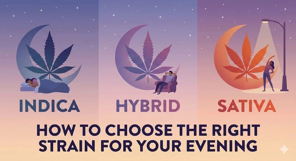 Indica vs. Sativa vs. Hybrid: How to Choose the Right Strain for Your Evening